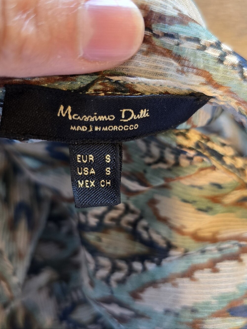 Massimo Dutti Printed Ruffle Blouse  Size Small - Picture 3 of 8